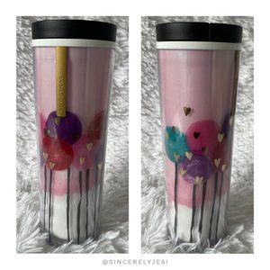 Starbucks ▪ Valentine's Love Cotton Candy Watercolor Balloons Travel Tumbler